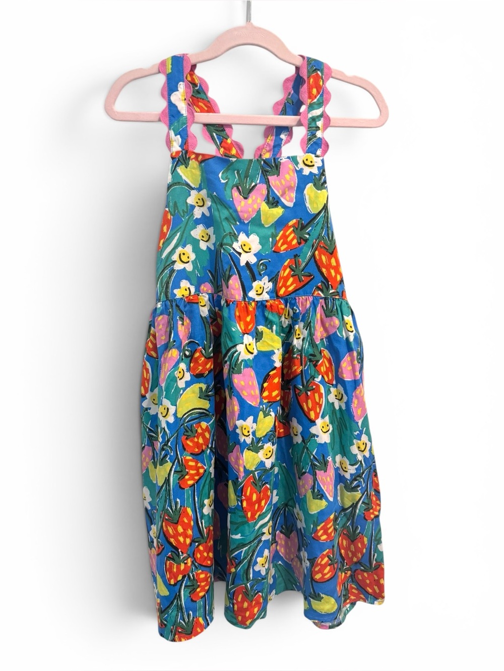 Stella McCartney Kids Sundress Strawberry Floral Print Girls 8 Summer Resort